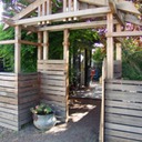 24. trellis & gate at sidewalk